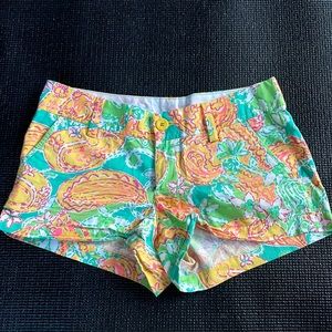 Lilly Pulitzer The Walsh Short 2 paisley floral blue green yellow pink purple